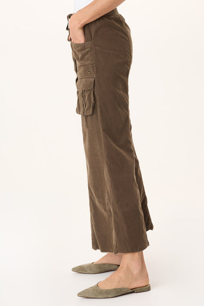 Heta Wide-Leg Corduroy Cargo Pant Oak Creek Pigment - XCVI