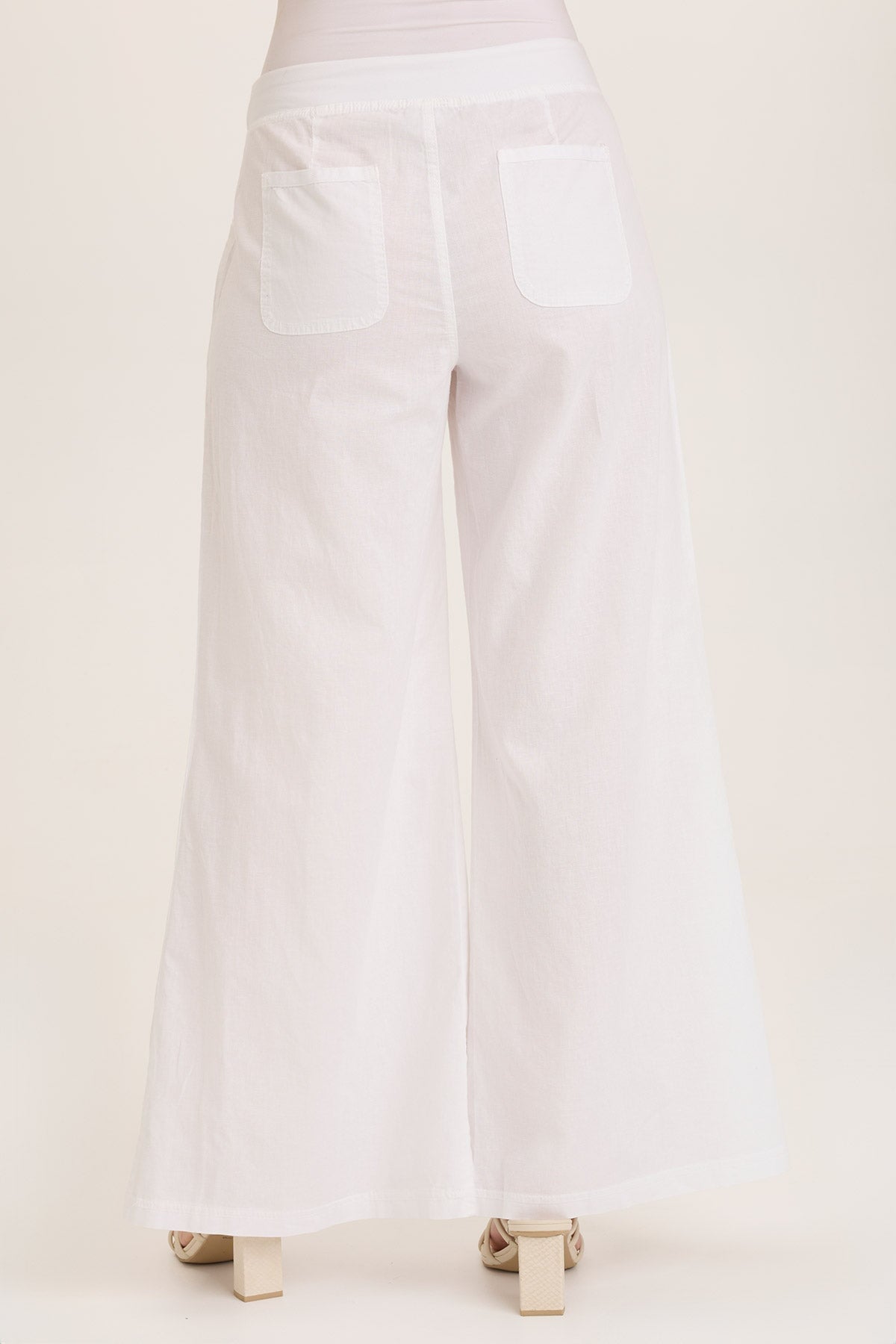 Wearables Zorba Ultra Wide Lightweight Linen Pant White - XCVI