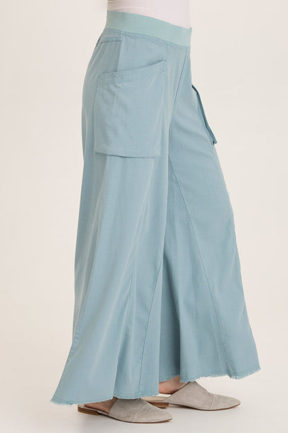 Wearables Desoto Lightweight Twill Ultra-Flare Wide Leg Pant Ocean Front - XCVI