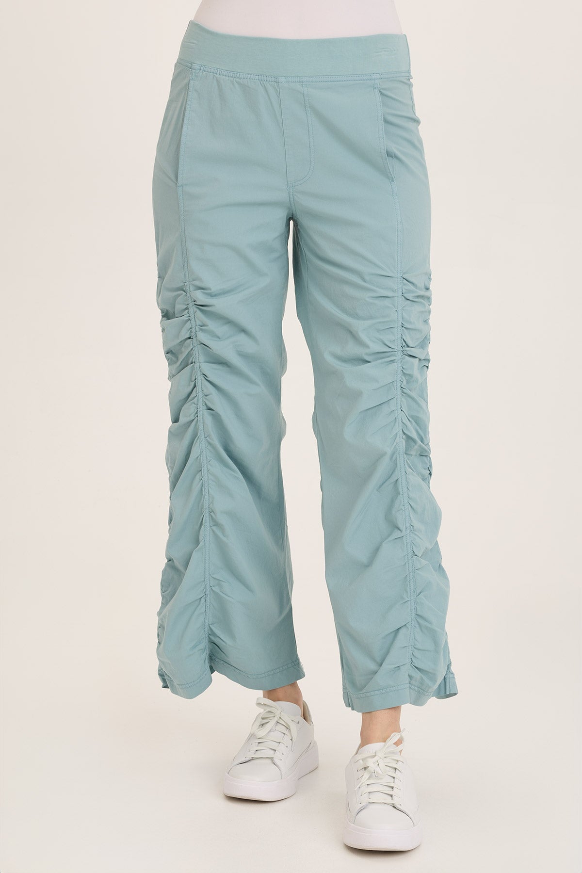 Wearables Naola Stretch Poplin Ruched Flare Gaucho Pant Ocean Front - XCVI