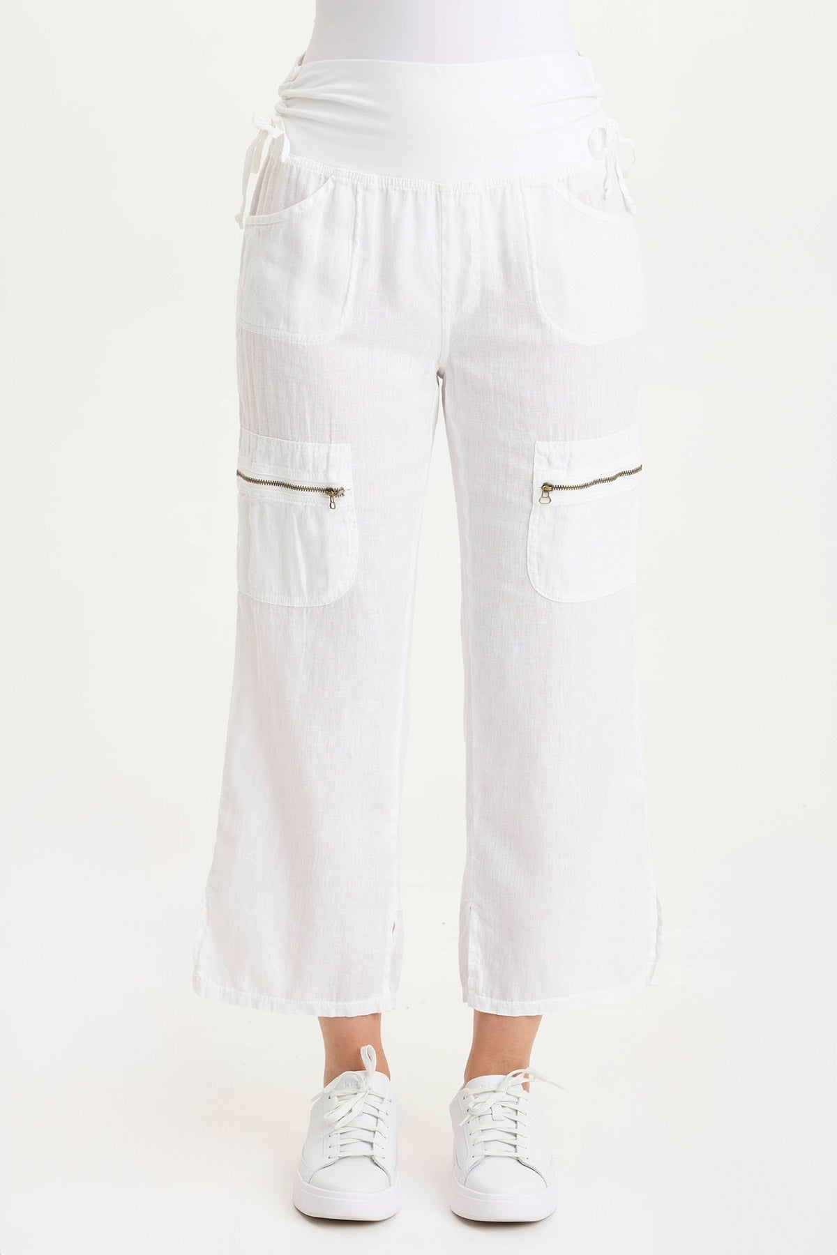 Amica High-Waisted Relaxed Cargo Pant White - XCVI