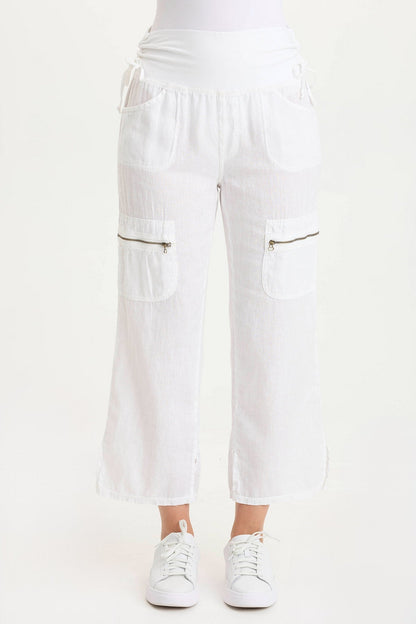 Amica High-Waisted Relaxed Cargo Pant White - XCVI
