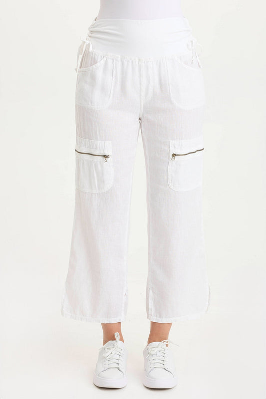 Amica High-Waisted Relaxed Cargo Pant White - XCVI