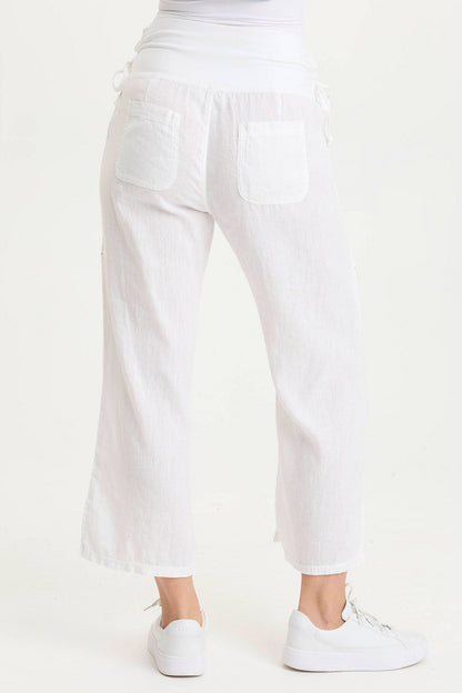 Amica High-Waisted Relaxed Cargo Pant White - XCVI