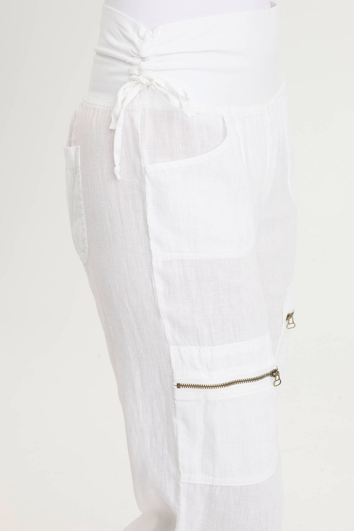 Amica High-Waisted Relaxed Cargo Pant White - XCVI