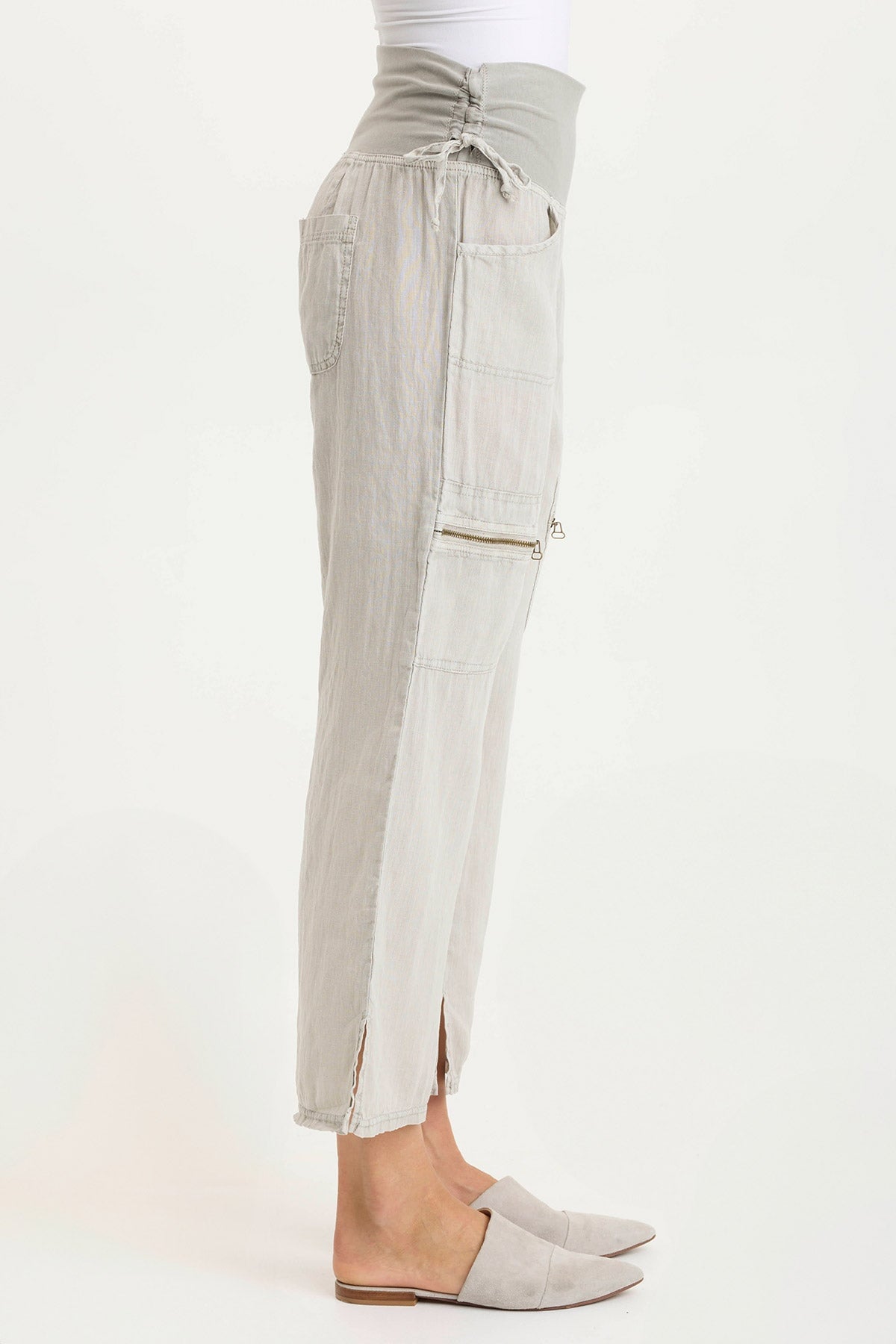 Amica High-Waisted Relaxed Cargo Pant Whitecap Pigment - XCVI