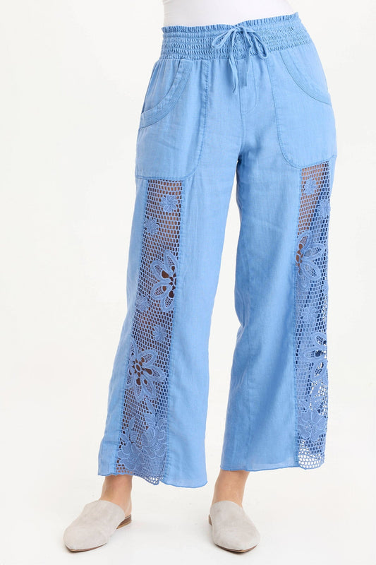 Rokel Crochet Breezy Wide Leg Pant Shasta Lake - XCVI