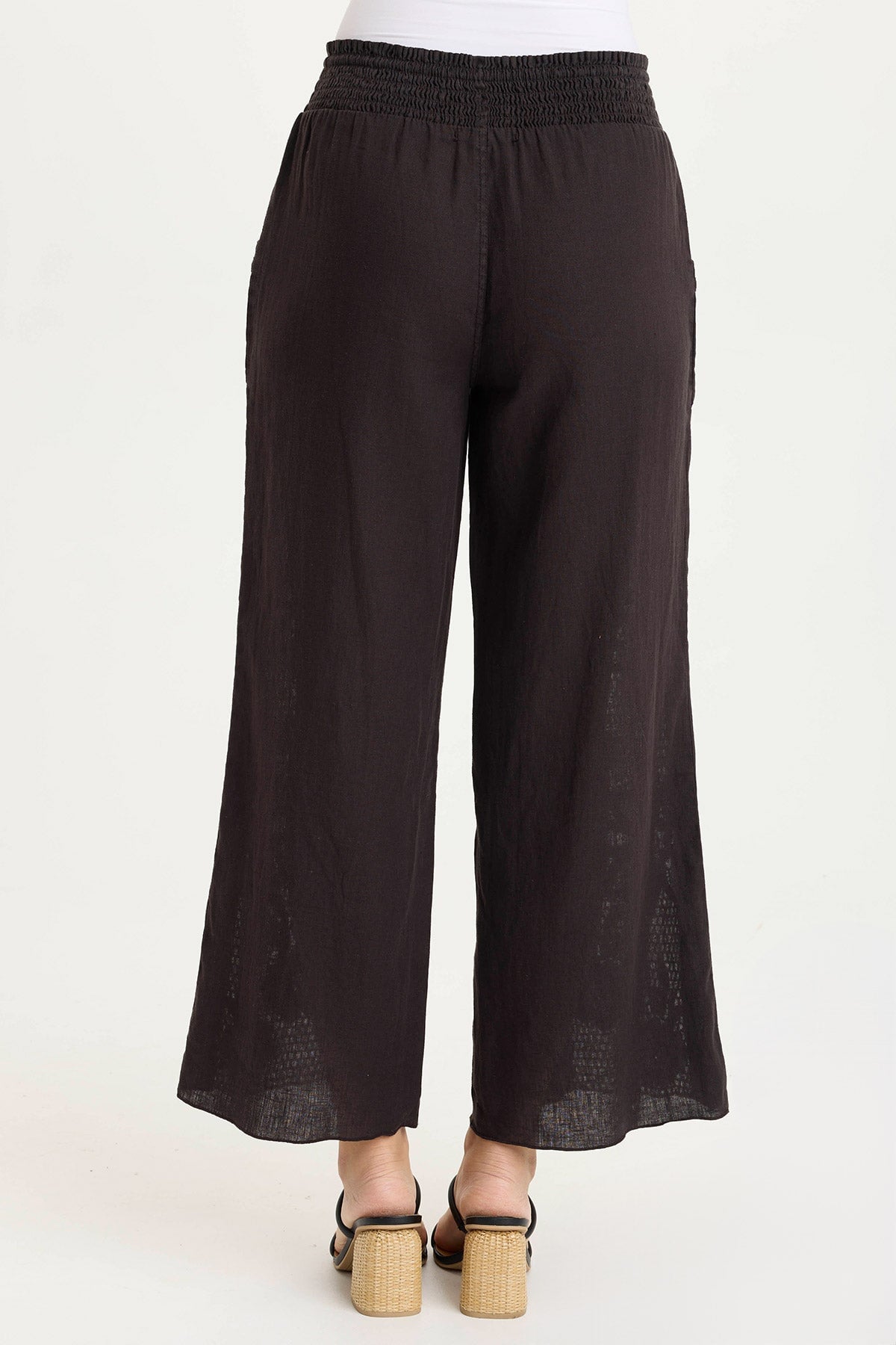 Rokel Crochet Breezy Wide Leg Pant Black - XCVI