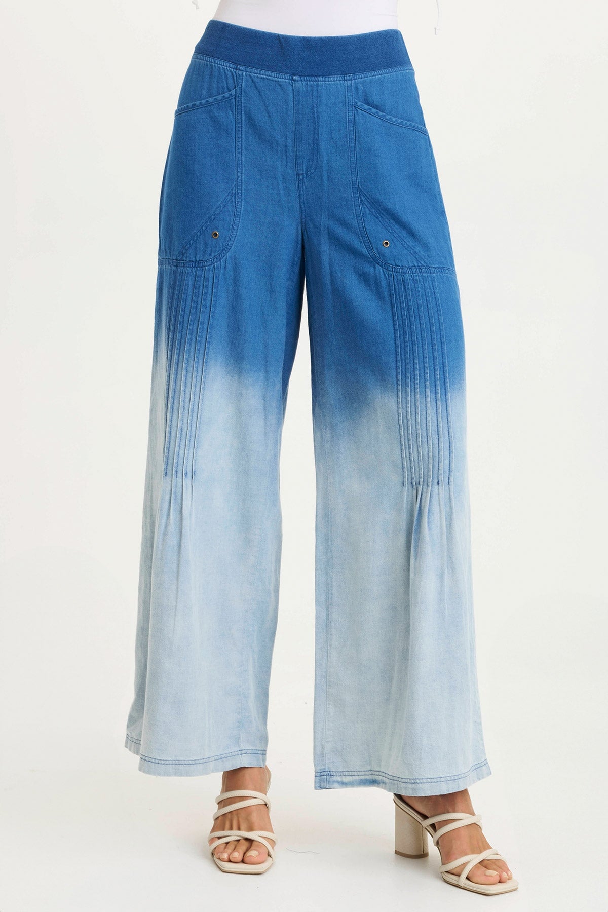 Ralston Mock-Denim Wide-Leg Flowy Pant Vacillate Wash - XCVI