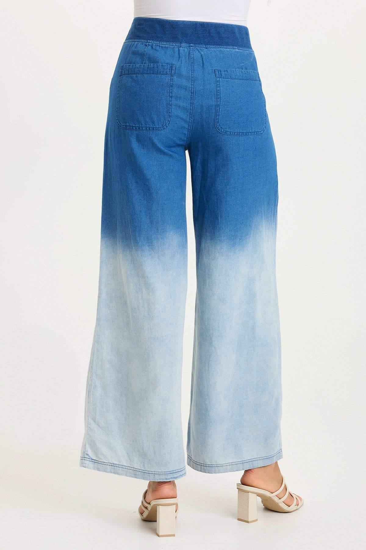 Ralston Mock-Denim Wide-Leg Flowy Pant Vacillate Wash - XCVI