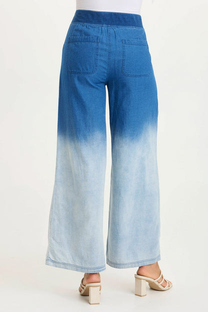 Ralston Mock-Denim Wide-Leg Flowy Pant Vacillate Wash - XCVI