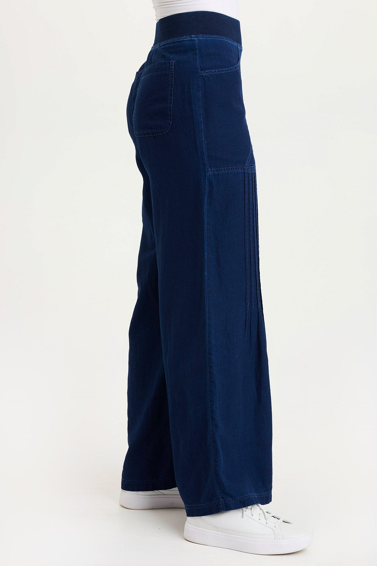 Ralston Mock-Denim Wide-Leg Flowy Pant Sluice Wash - XCVI