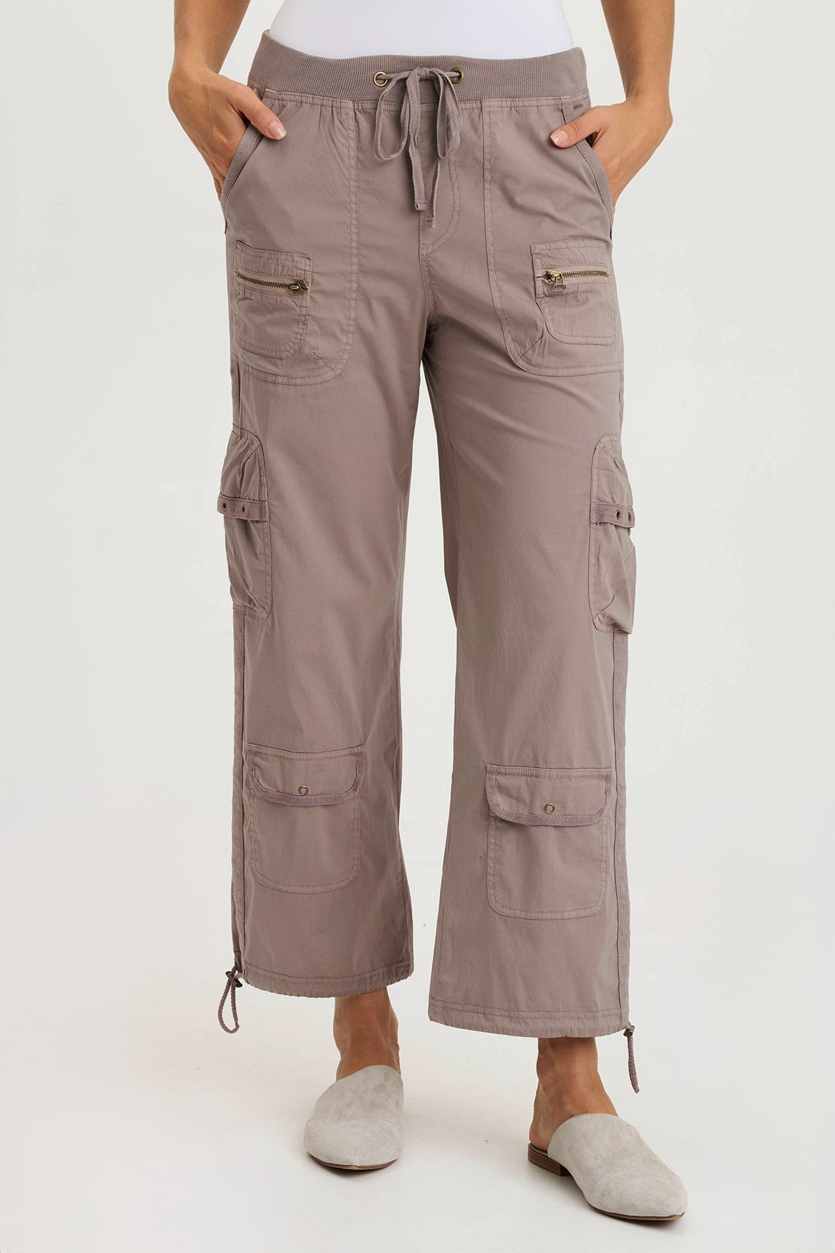 Langley Poplin Cinched Relaxed Fit Cargo Pant Poppy Seed - XCVI