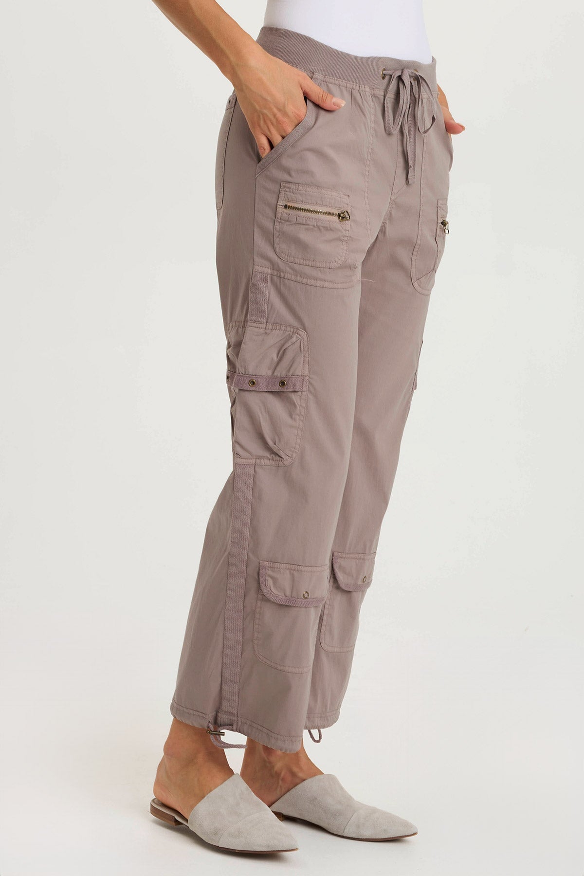 Langley Poplin Cinched Relaxed Fit Cargo Pant Poppy Seed - XCVI