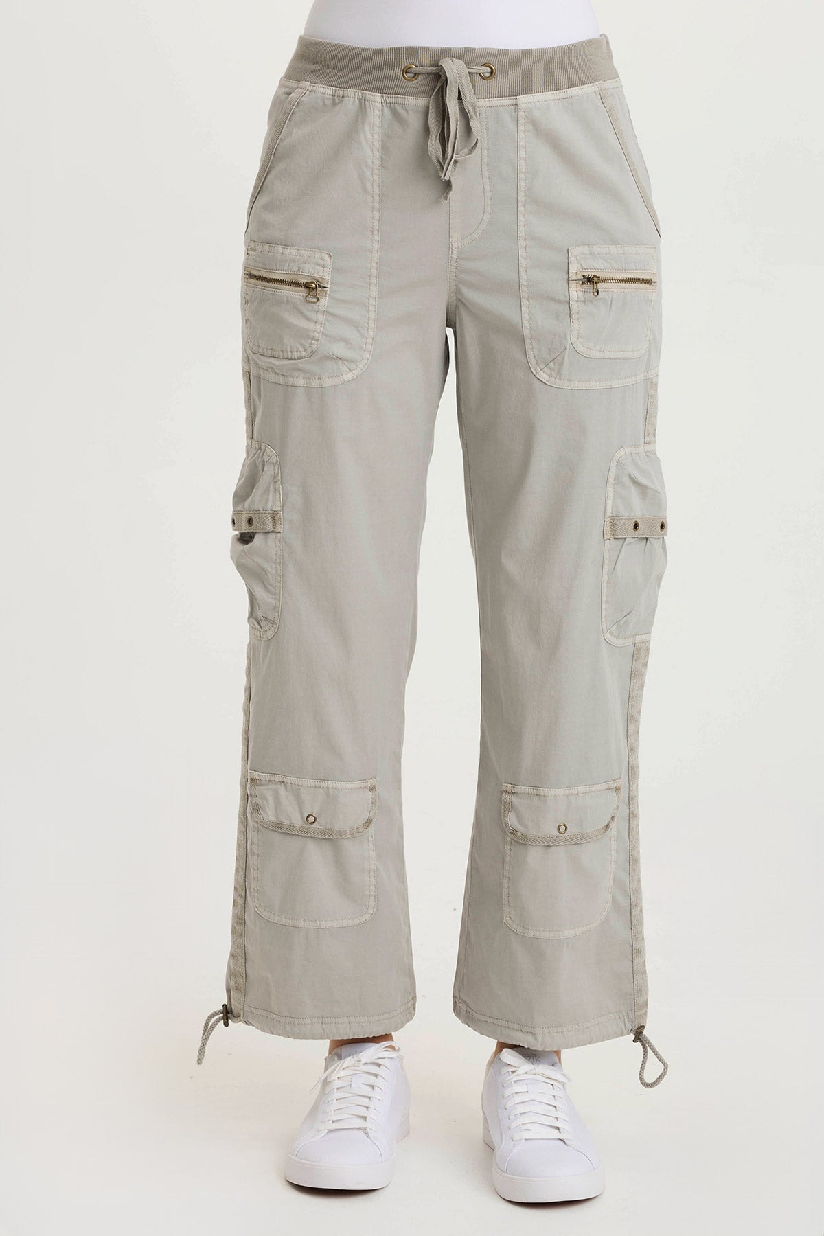 Langley Poplin Cinched Relaxed Fit Cargo Pant Whitecap Pigment - XCVI