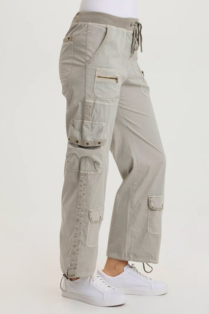 Langley Poplin Cinched Relaxed Fit Cargo Pant Whitecap Pigment - XCVI