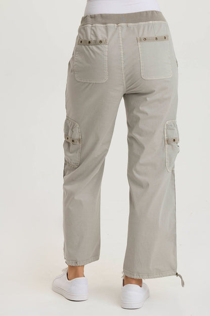 Langley Poplin Cinched Relaxed Fit Cargo Pant Whitecap Pigment - XCVI