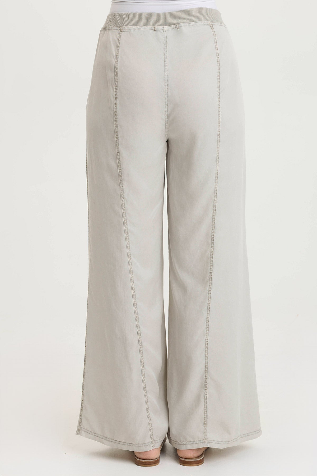 Tarla Wide-Leg Twill Crop-Pocket Effortless Wide-Leg Whitecap Pigment - XCVI