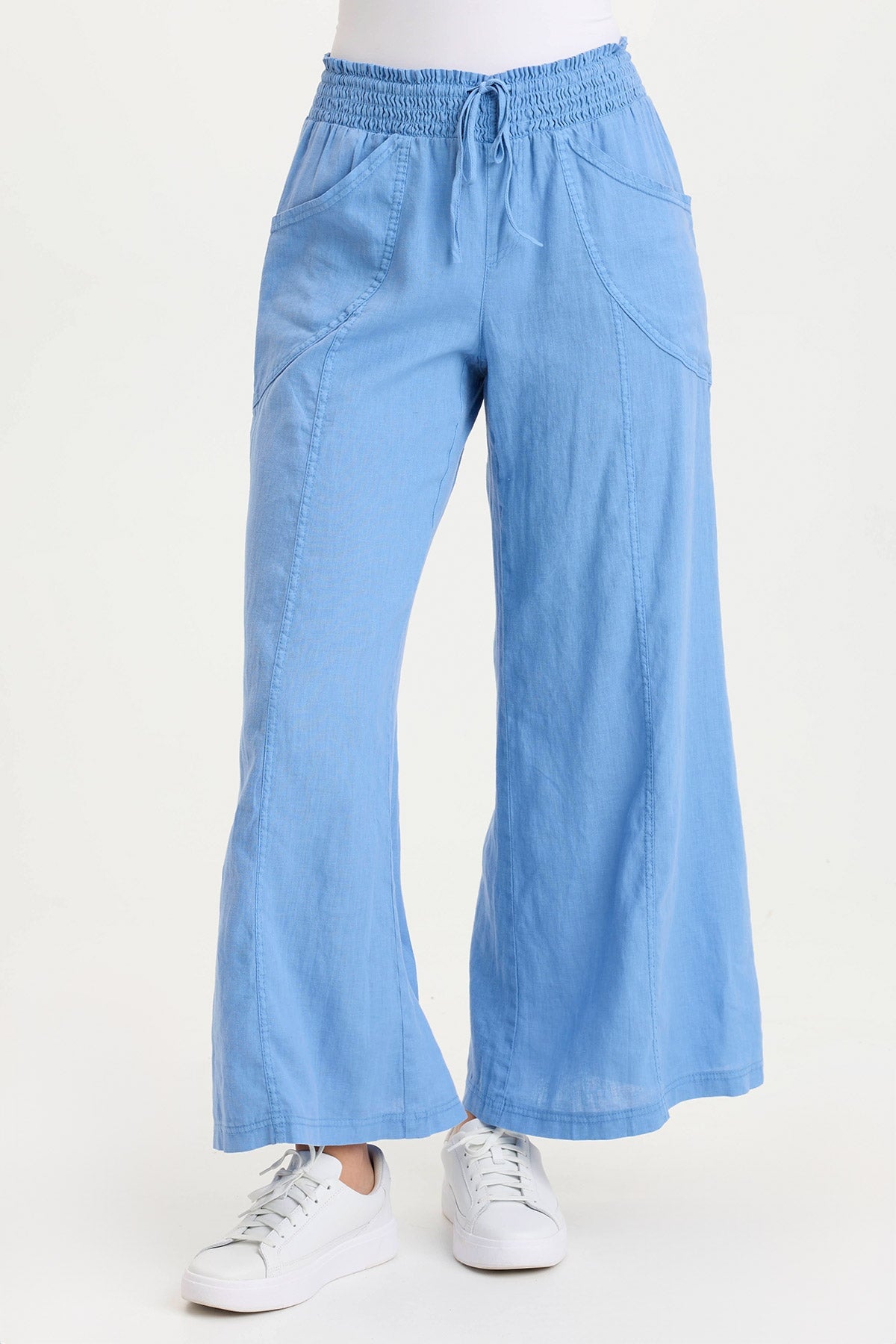 Pia Effortless Linen Wide-Leg Pant Shasta Lake - XCVI