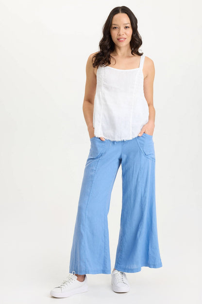 Pia Effortless Linen Wide-Leg Pant Shasta Lake - XCVI