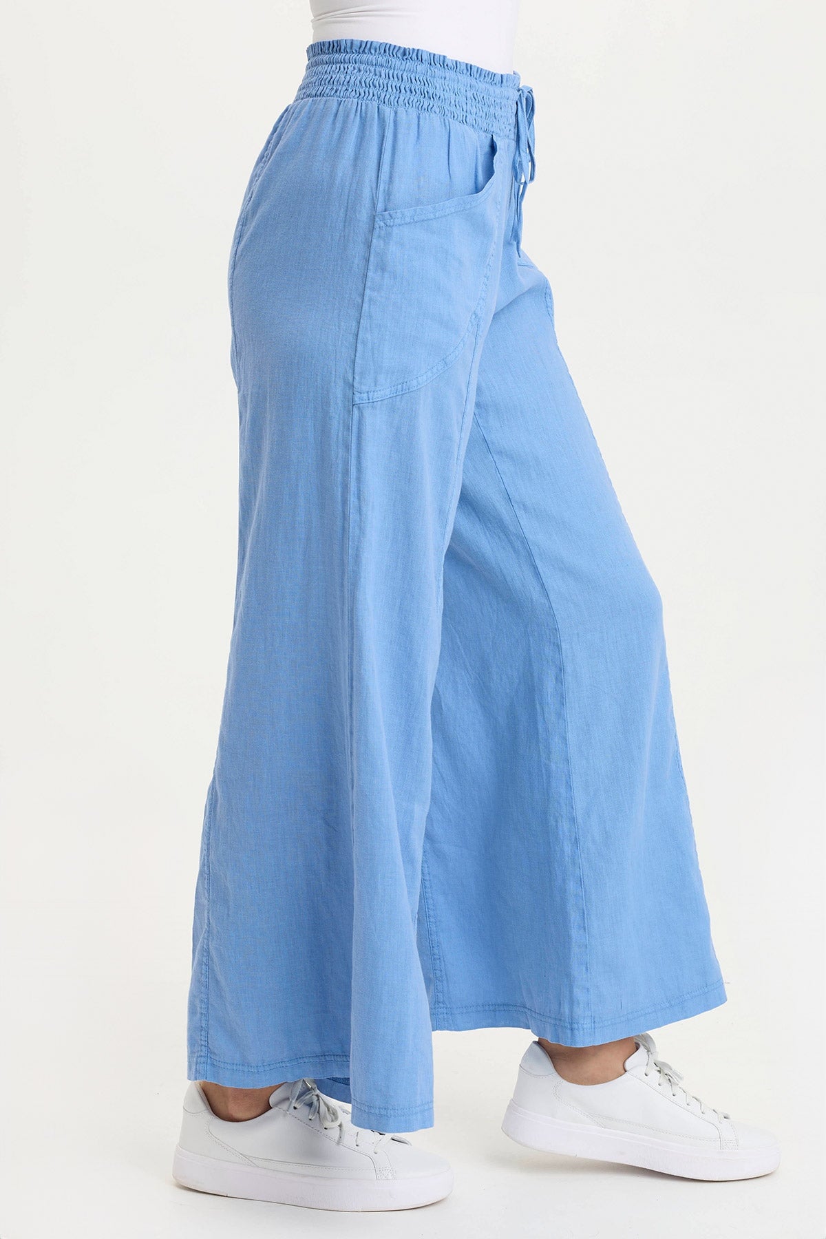 Pia Effortless Linen Wide-Leg Pant Shasta Lake - XCVI