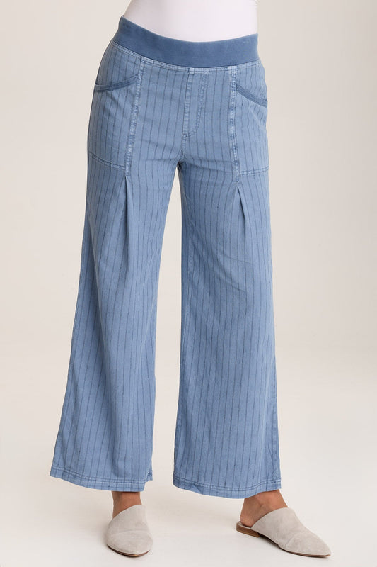 Laughlin Striped Linen Wide Leg Pant Pacific Pigment - XCVI