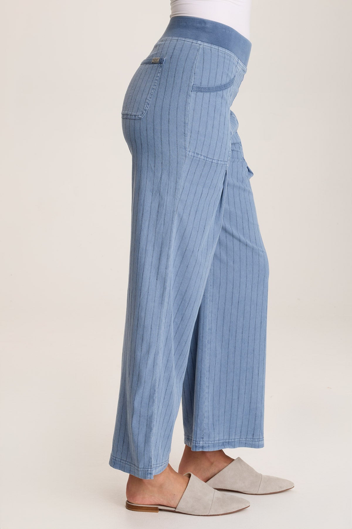 Laughlin Striped Linen Wide Leg Pant Pacific Pigment - XCVI