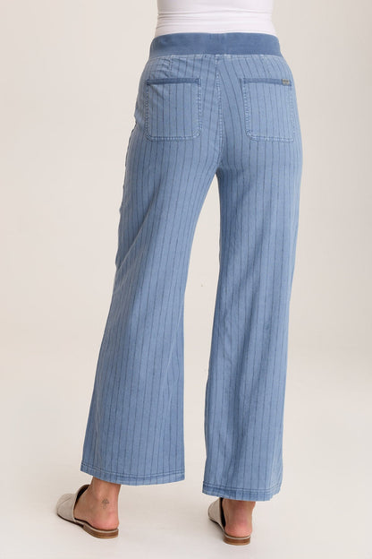 Laughlin Striped Linen Wide Leg Pant Pacific Pigment - XCVI