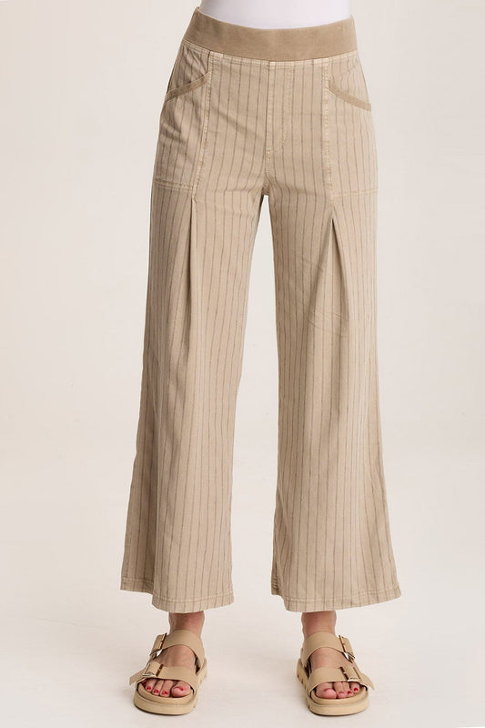Laughlin Striped Linen Wide Leg Pant Tanglewood Pigment - XCVI