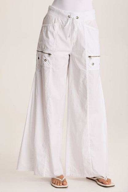 Coline Poplin Wide Leg Pant White - XCVI