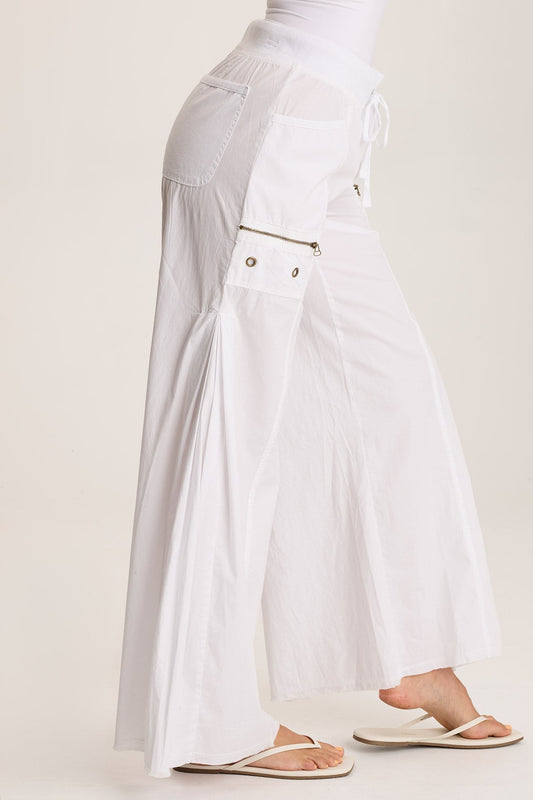 Coline Poplin Wide Leg Pant White - XCVI