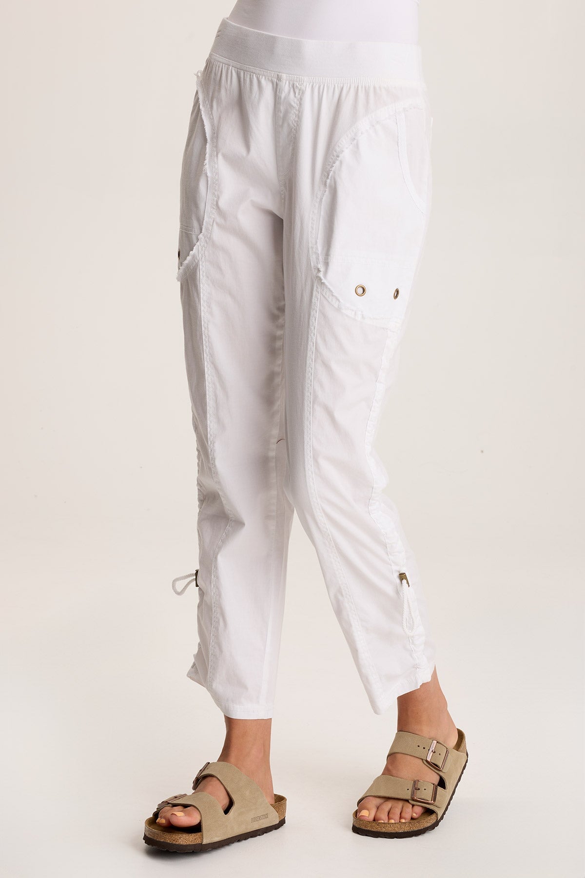 Otish Slim Poplin Crop White - XCVI