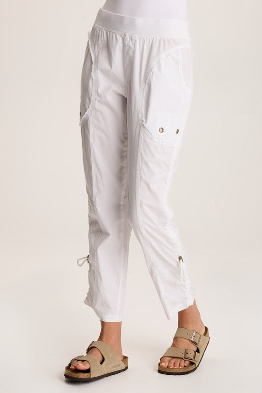 Otish Slim Poplin Crop White - XCVI