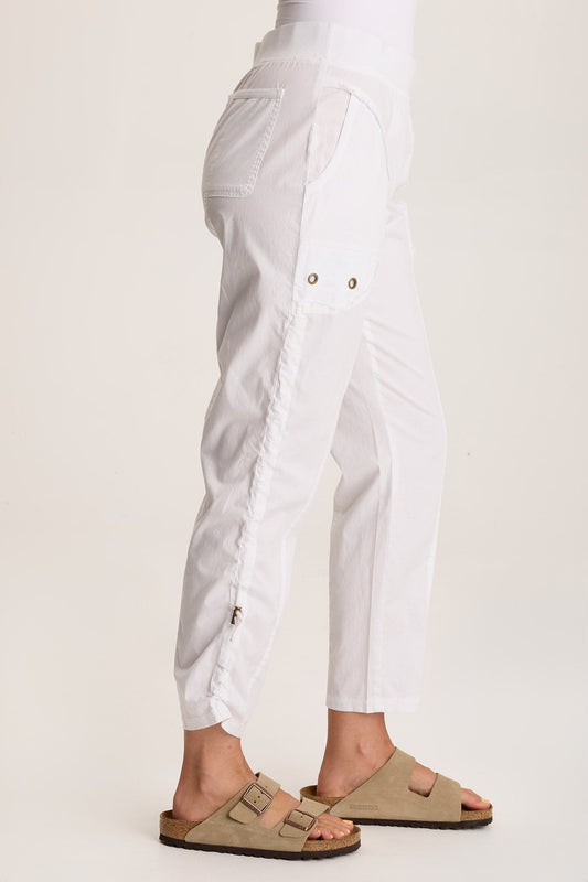 Otish Slim Poplin Crop White - XCVI