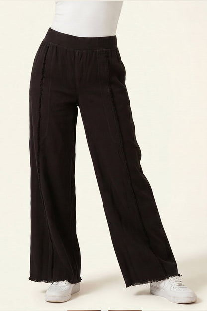 Twill Beach Trouser in Black Black - XCVI