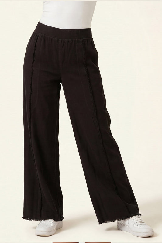 Twill Beach Trouser in Black Black - XCVI
